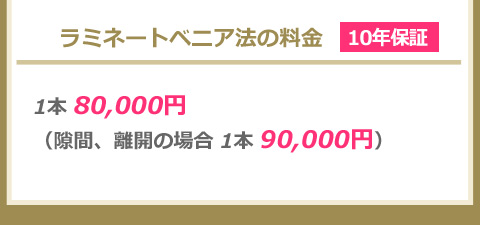 ラミネートベニア法の料金